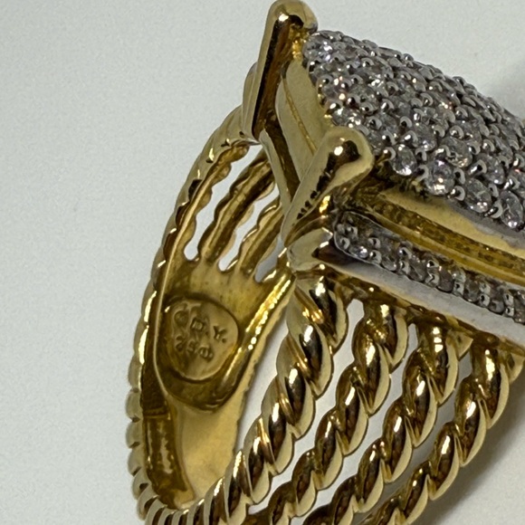 DAVID YURMAN 18k GOLD RING WITH WHITE DIAMONDS - Picture 3 of 6